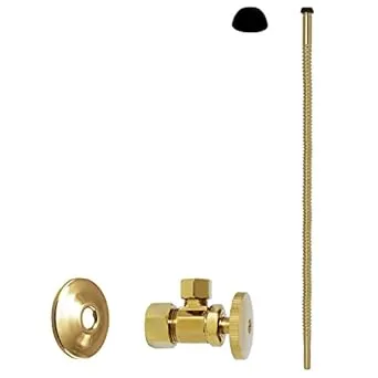 Westbrass D105K20-01 Supply Kit - 5/8 in. OD x 3/8 in. OD x 20 in. Corrugated - PVD Polished Brass