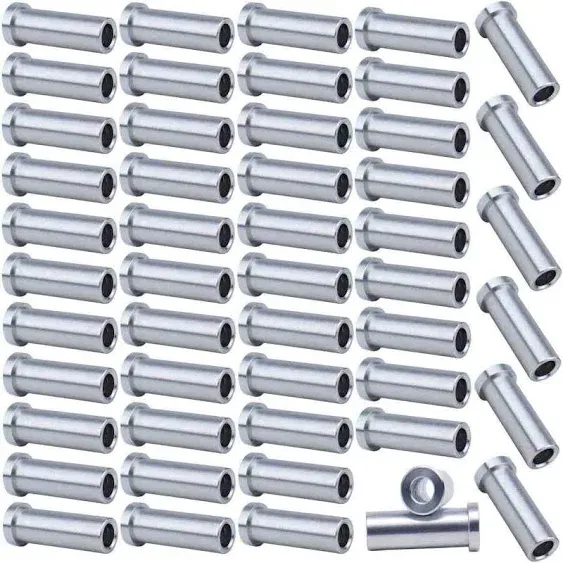 Muzata 150 Pack T316 Stainless Steel Protective Sleeves Cable Railing Kit Cable Railing Hardware for Wood Posts for 1/8" Deck Cable Railing System CR13