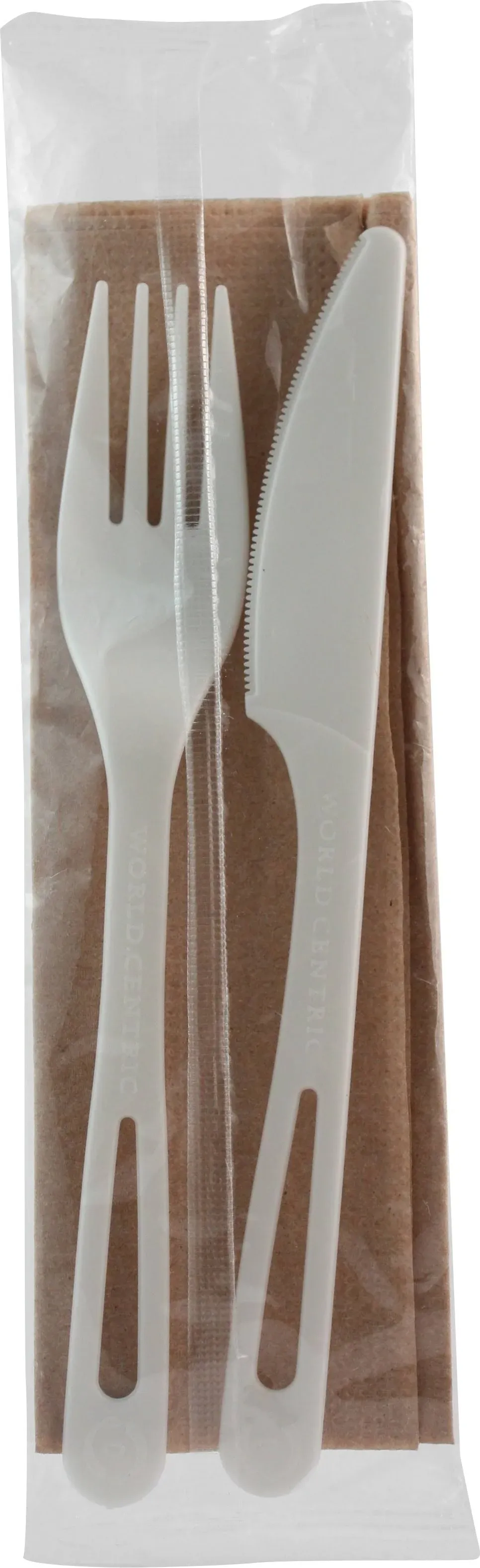 Individually Wrapped White Compostable Flatware Set - 500/Case