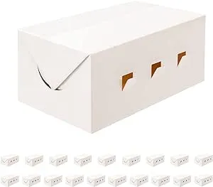 20 Rectangle Take Out Food Containers, 7x4x3 Inches, White Cardboard Lunch Boxes, Catering Boxes, Take Out Boxes-Fast Top, Paper Food To Go Boxes