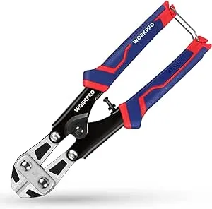 WORKPRO Mini Bolt Cutter 8-inch, Spring Loaded Wire Cutters Heavy Duty with Soft Anti-slip Handle, Small Bolt Cutter, Wire Cable Cutter, Spring Snips Clippers (Upgrade Grip)