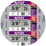 Southwire 55082021 3/8" X 25' Armor Flex Reduced Wall Flexible Aluminum Condui, Black