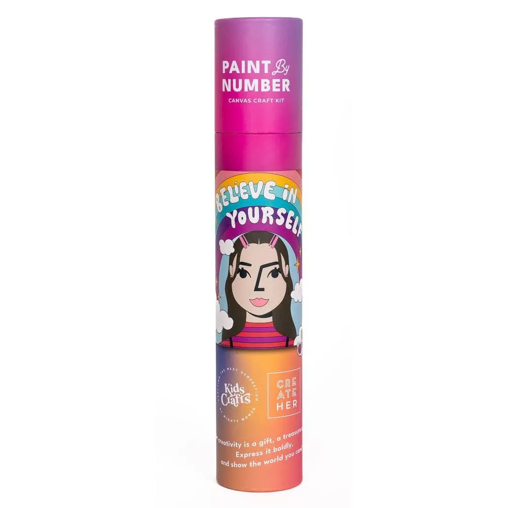 "Kids' Believe In Yourself Paint By Number Craft Kit In Vibrant Colors"