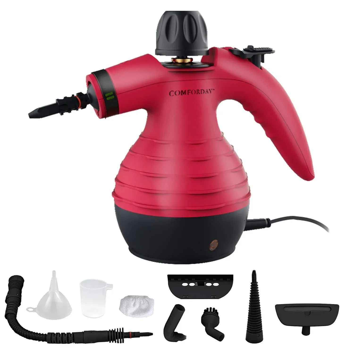 Comforday Multi-Purpose Handheld Pressurized Steam Cleaner with 9-Piece Accessories