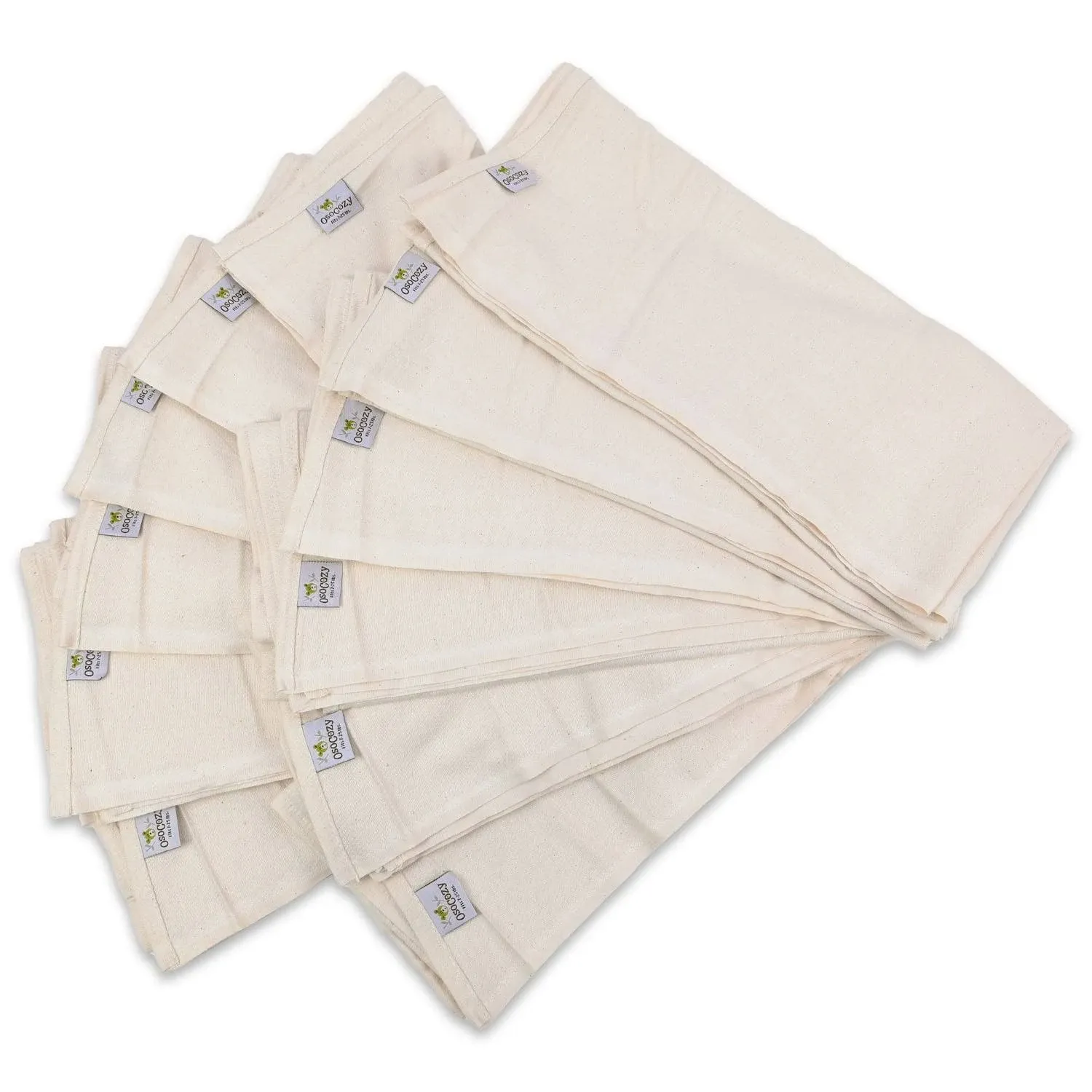 Osocozy Unbleached Birdsye Flat Diapers (dz)