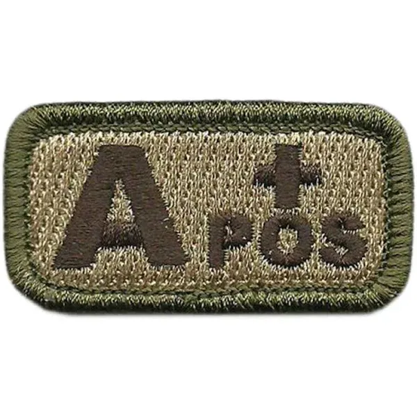 VELCRO® BRAND Fastener Morale Patch Blood Type A+ Pos Multitan 1x2&#034; 