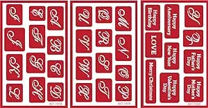 Armour Over ‘N’ Over Glass Etching Stencil - Script, Pkg of 3