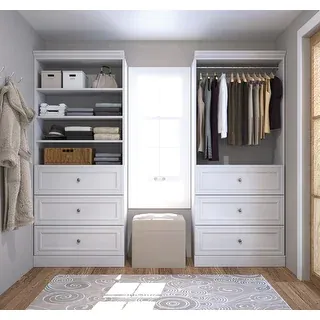 Versatile 72W Closet Organizer with Drawers and Wardrobe by Bestar