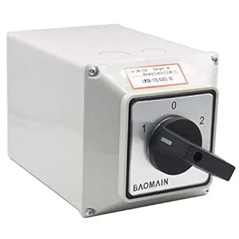 Baomain Universal Rotary Changeover Switch LW28-125/D303.3D with Master Switch Exterior Box LW28-125/4 660V 125A 3 Position 3 Phase