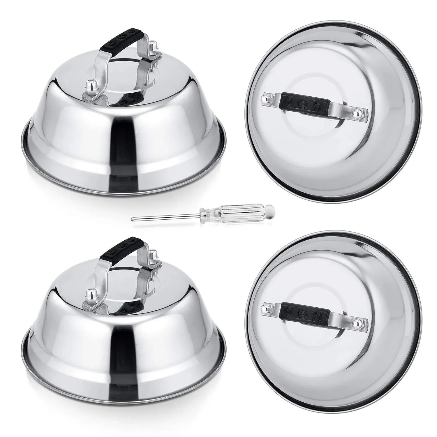 6.5in Cheese Melting Dome Stainless Steel Small Round Basting Steaming Cover Hea