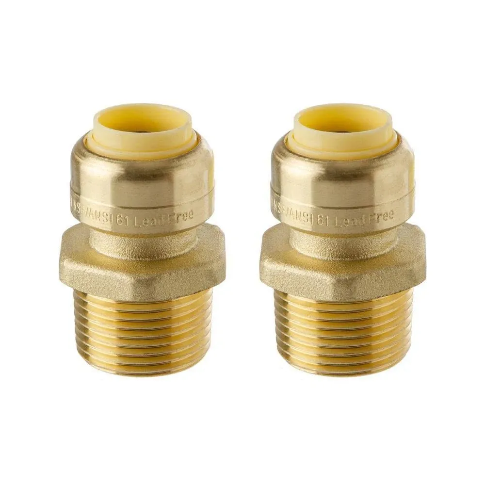 littlewell acpf12mpt12x2 brass 3/4'' Push-Fit x Male Pipe Thread coupling