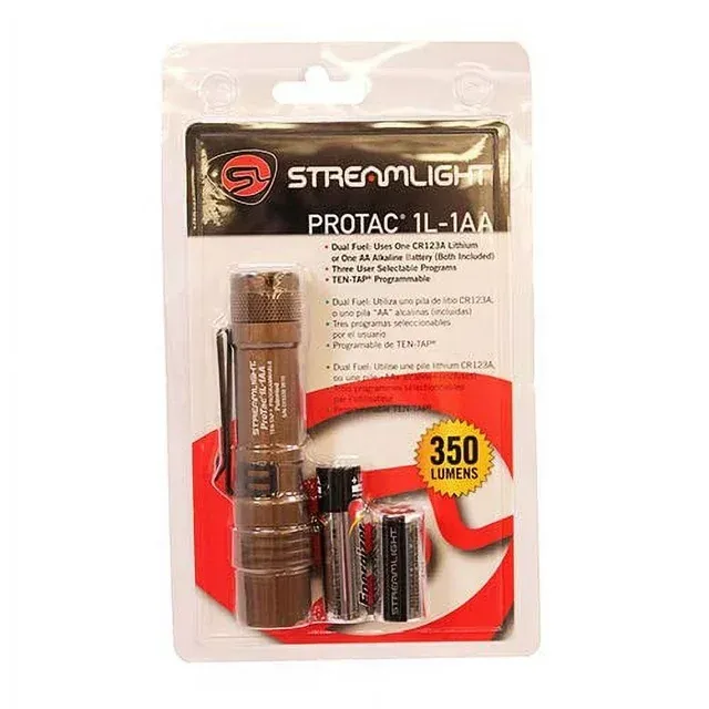 Streamlight Protac 1L-1AA 350 Lumen LED Flashlight & Batteries FDE TAN - 88073