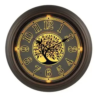 La Crosse Technology 18 in. Indoor / Outdoor Bronze Lux Lighted Dial Quartz Wall Clock