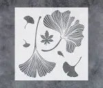 GSS Designs Chinese Ginkgo Stencils Floral Leaf Stencil for Walls Floors Wood