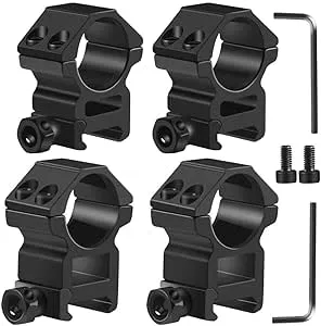 1'' Scope Rings, 2Pcs High Profile & 2Pcs Medium Profile 1 Inch Scope Mount Rings for Picatinny Rail - Pack of 4