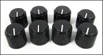 8-pack Black Plastic Ribbed Knobs for Electric Guitars/Cigar Box Guitar &amp; more! 