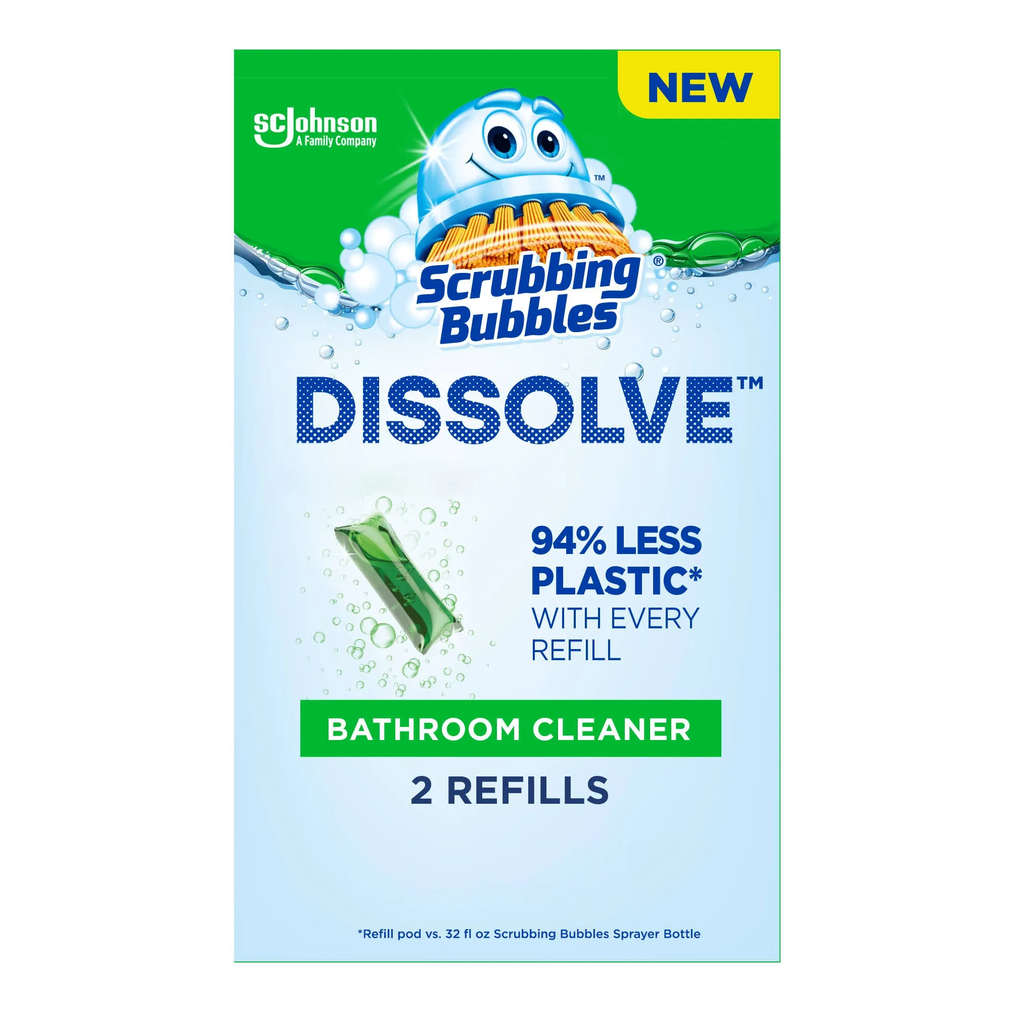 Scrubbing Bubbles Dissolve Bathroom Cleaner, Concentrated Pod - 2 pack, 0.28 oz pods