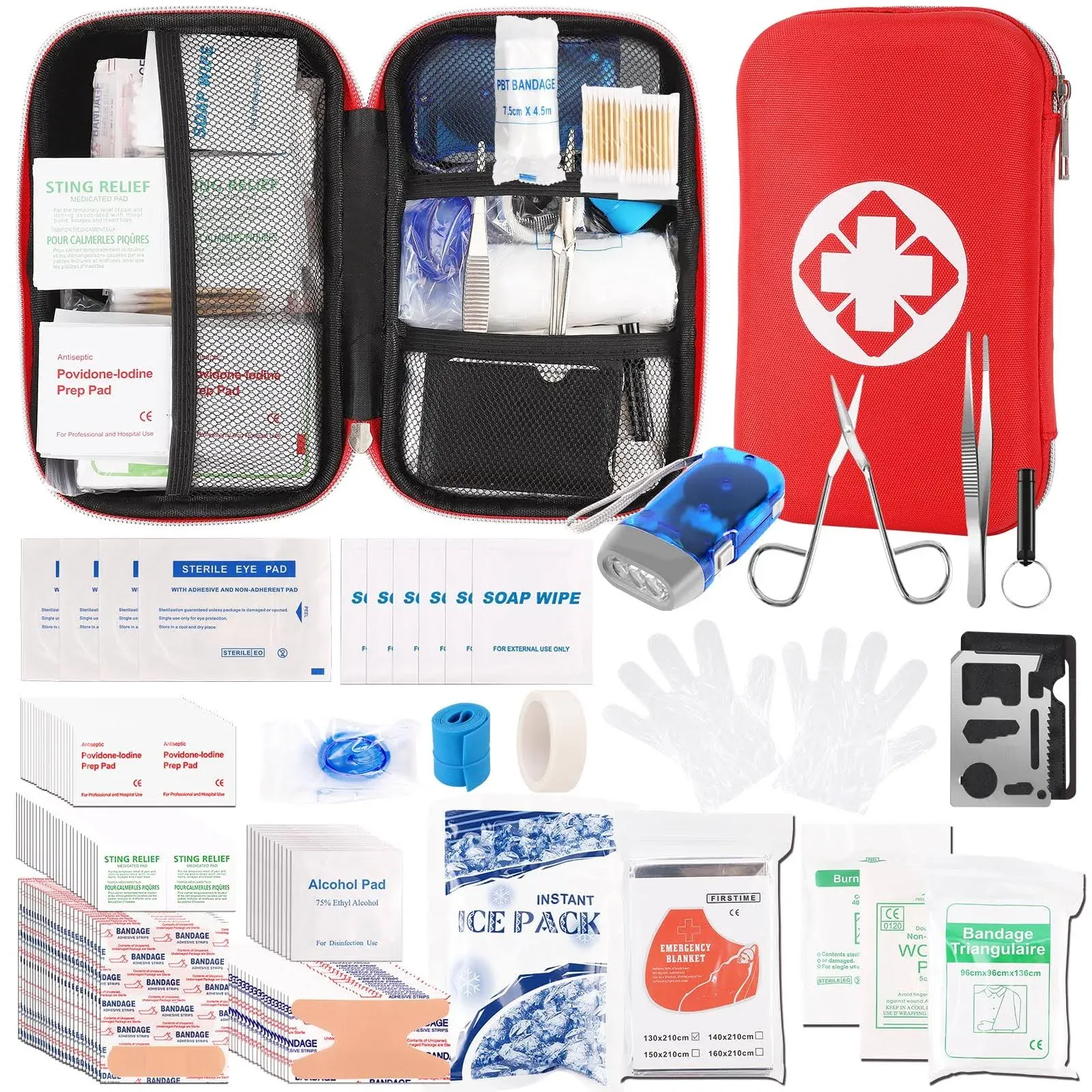 315 PCS First Aid Kit,Trauma Kit with Essential Emergency Medical Supplies, S...