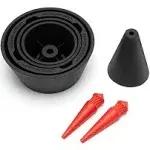 Autoline Pro Cone and Plugs 2-in-1 Adapters | for Automotive Smoke Machine Leak Testing | Cone & Cap Plugs Function | CarbonNitrile | Patent Pending