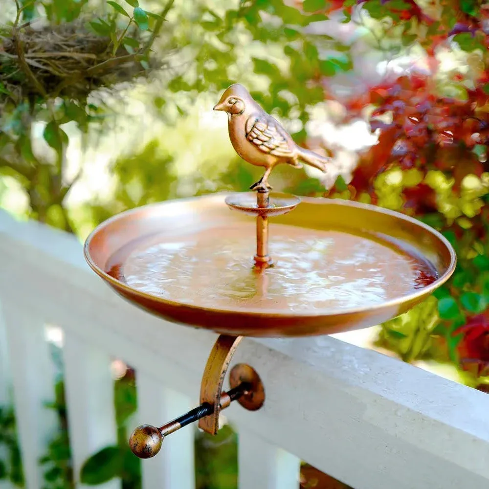 Touch Of Eco Bird Butterfly Oasis Pollinator Bird Bath Bronze Decorative Figure