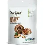 Sunfood Superfood Brazil Nuts - Raw Organic - Non GMO - Rich in Protein, Fiber, Healthy Fats - Low Temperature Dried to Preserve Nutrients - No Preservatives pr Additives 8 oz Bag