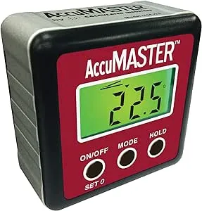 Calculated Industries 7434 AccuMASTER 2-in 1 Magnetic Digital Level and Angle Finder Certified IP54 Dust and Water Resistant,Red Brick Maroon