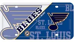 St Louis Blues Metal Auto Tag License Plate, Split Design, 6x12 inch