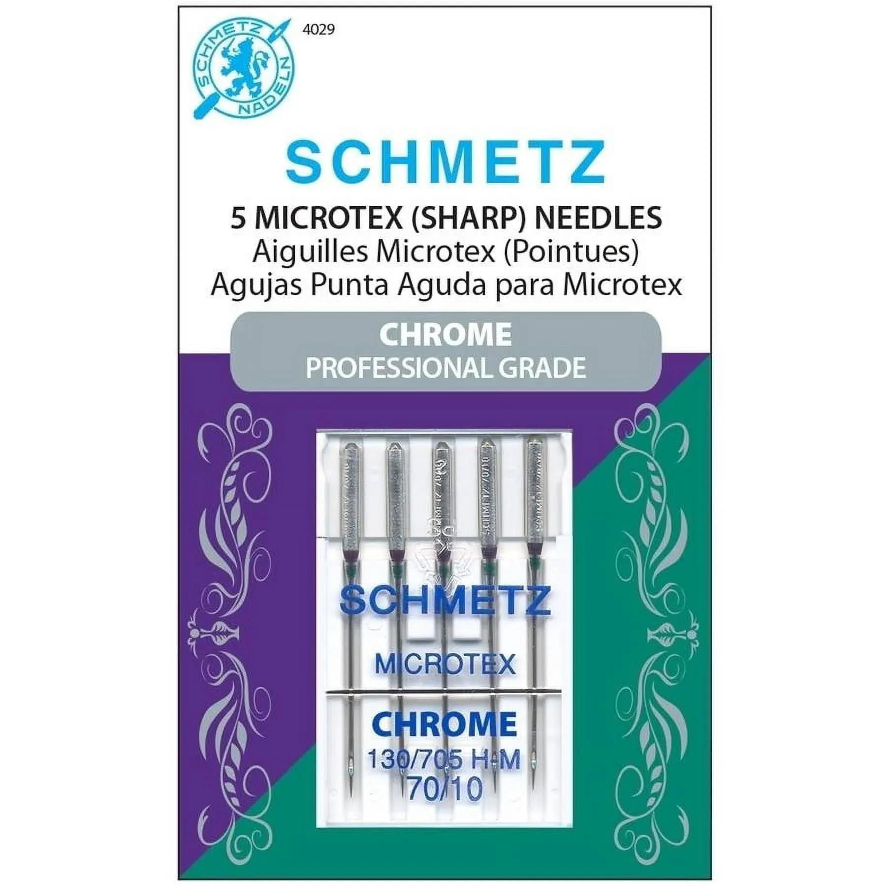 Microtex (Sharp) Chrome Needles 70/10 - Schmetz