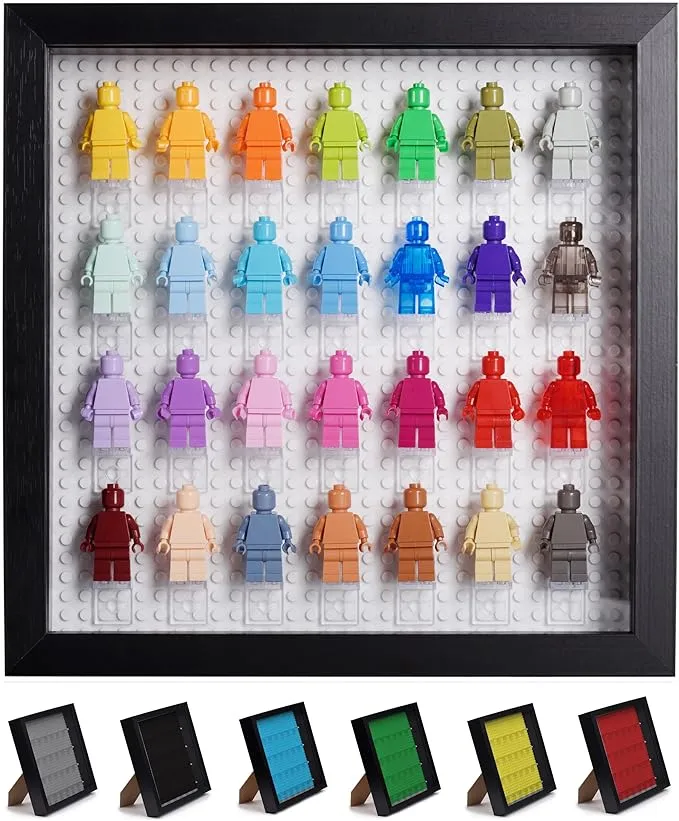 Tapeera Black Wooden Minifigure Display Case - Memorabilia Display Case for F...