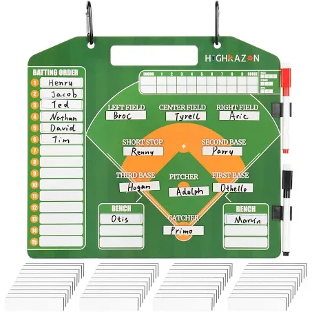 HIGHRAZON Dry Erase Baseball Coaches Clipboard, Baseball Coach Lineup Board, Softball Coaches Whiteboard, Premium Tactical Lineup Board,