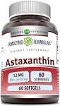 Amazing Formulas Astaxanthin 12mg 60 Softgels Supplement | Non GMO | Gluten Free