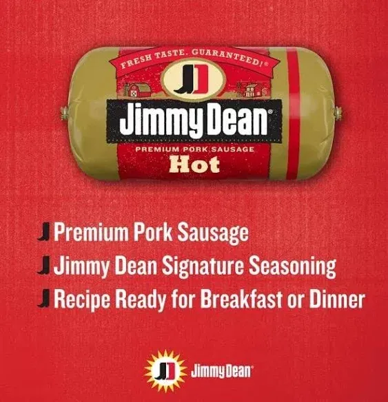 Salutem Vita - Jimmy Dean Premium Pork Sausage Hot Breakfast Sausage Roll, 16 Oz