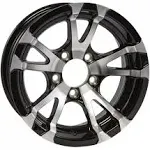 Aluminum Boat Camper Trailer Rim Wheel 5 Lug 14 in. Avalanche V-Spoke/Black