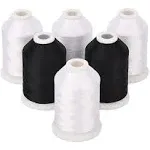 4 White 2 Black 60wt Sewing Bobbin Fill Machine Embroidery Thread 1500 Meters Sp