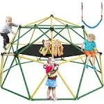 GIKPAL Climbing Dome, 10ft Dome Climber with Hammock for Kids 3 to 10 Outdoor Play Equipment, Supports Up to 1000lbs Jungle Gym, Anti-Rust, Easy