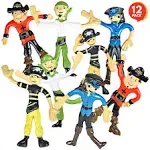 ArtCreativity Bendable Pirate Figures, Set of 12 Flexible Men, Birthday Party Favors for Boys & Girls, Stress Relief Fidget Toys for Kids and Adults, Goody Bag Stuffers, Piñata Fillers