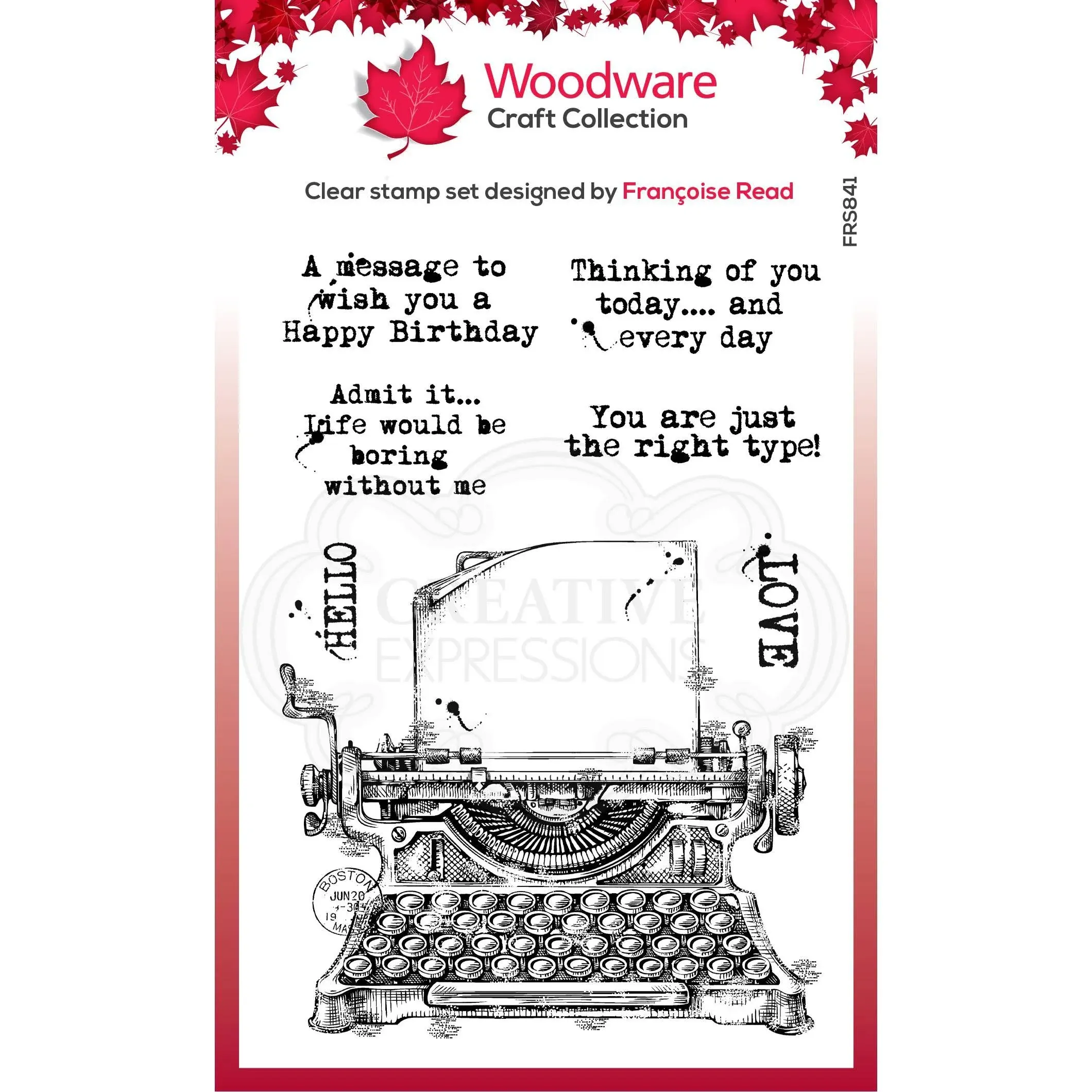 Francoise Collection - Clear Magic Stamp Set - Vintage Typewriter