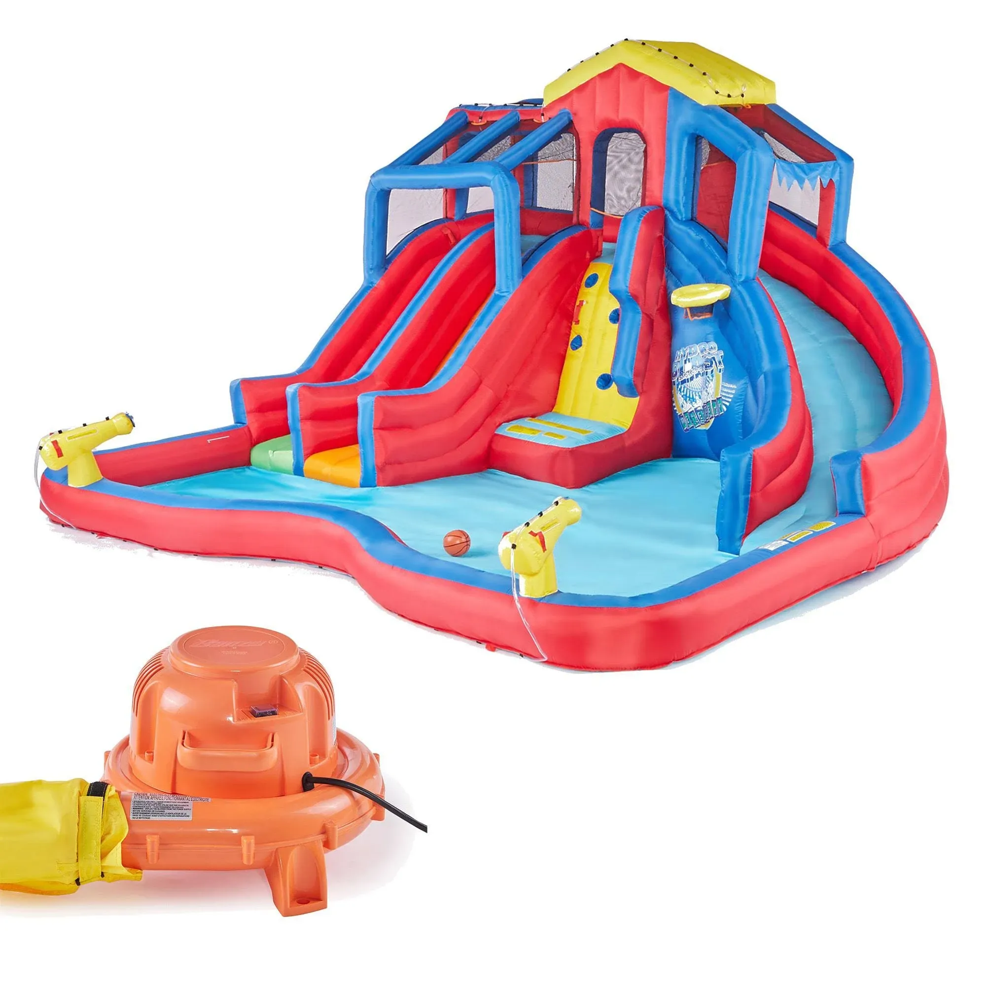 Banzai Hydro Blast Inflatable Kiddie Water Park with Slides and Water Cannons