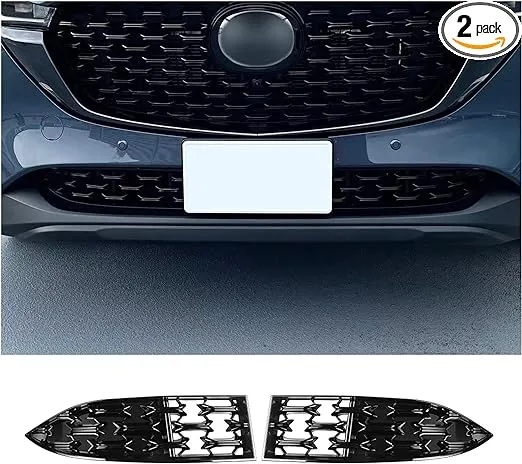 CDEFG 2024 2025 CX-5 Front Grill Mesh Inserts Trims Front Grille Guard Compatible with 2022-2024 2025 Mazda CX-5 Car Exterior Accessories ABS Material 2024 2025 CX-5 Accessories(2PCS)