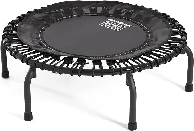 JumpSport 250 in-Home Cardio Fitness Rebounder, 39-inch | Mini Trampoline with Arched-Legged & Videos Included | Safe, Sturdy and Low-Impact | DVD and Free 60-Day Streaming