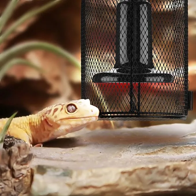 Simple Deluxe 2-Pack Reptile Heater Guard Heat Protector Anti-Scald Cover Mesh Cage, Heating Lamp Lampshade Ceramic Light Bulb Enclosure, for Terrarium Chameleon Lizards Snakes Heat Guard 5.5''