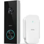 AOSU Wireless Flush Mount Video Doorbell Camera with 2K Resolution Direct Video Calling and Work with Alexa