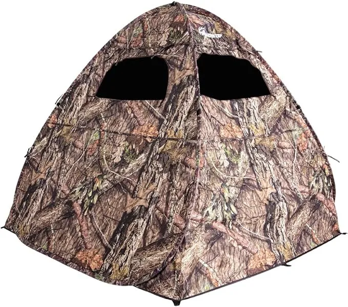 Ameristep Gunner Lightweight Durable 58" x 56" x 57" Compact Size 1-Person Capacity Portable Hunting Ground Blind - Mossy Oak Break-Up Country