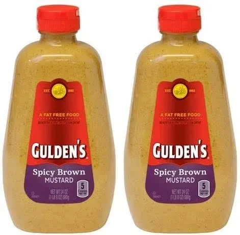 Gulden's Spicy Brown Mustard, 24 Oz,Pack of 2 Perfect for Spreading On Sandwiches