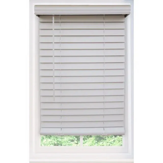 GMA Group 2 Inch Cordless White Faux Wood Blinds with Room Darkening Privacy Shade for Windows - Crown Valance, 33” W x 48” L