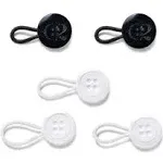 C2 Elastic Shirt Collar Extenders - 5 Pack Neck Button Expander - Non-Metal Button Extender Dress Shirt - Black and White