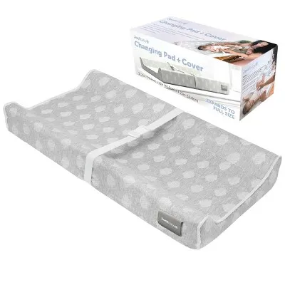 Jool Baby Contoured Waterproof Diaper Changing Pad, Gray