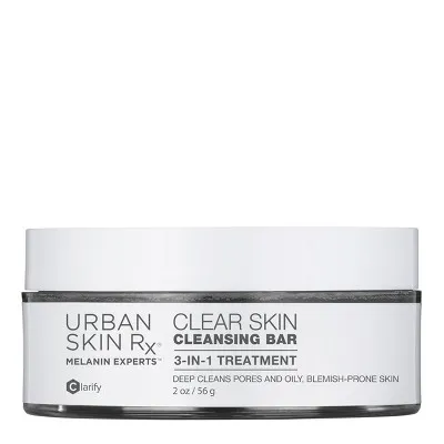 Urban Skin Rx Clear Skin Cleansing Bar | 3-in-1 Daily Cleanser, Exfoliator and Mask Removes Excess Oil and Improves Blemishes, Formulated with Salicylic Acid, Eucalyptus and Sulfur | 3.7 Oz