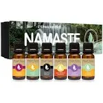 Namaste - Gift Set of 6 All Natural Fragrance Oils - Nightly Ritual, Citrus Mantra, Saje Present Moment, Sweet Namaste, Citrus Cleanse and Herbal Citrus - 10ML