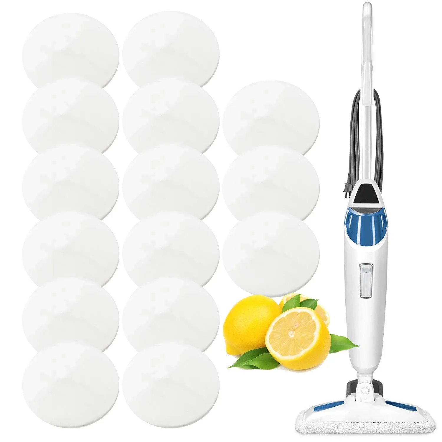 IMPRESA 15 Pack Lemon Scented Replacement Steam Mop Citrus Fragrance Scent Discs for Bissell Powerfresh and Symphony Series, Including 1940, 1806 and 1132 Models